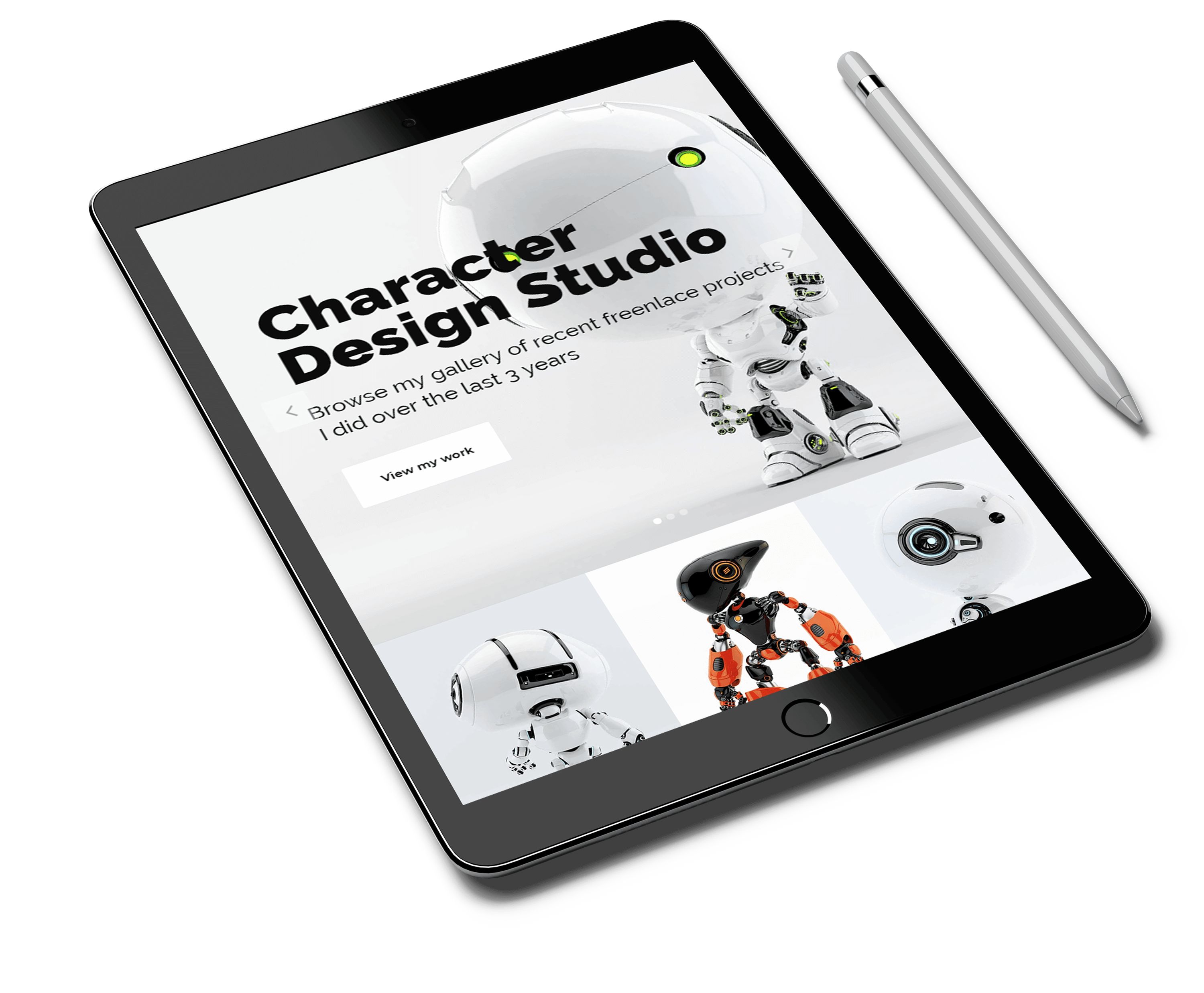 Designing website open in ipad with pen
