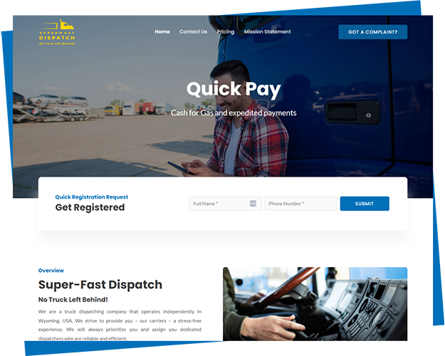 superfast dispatch homepage