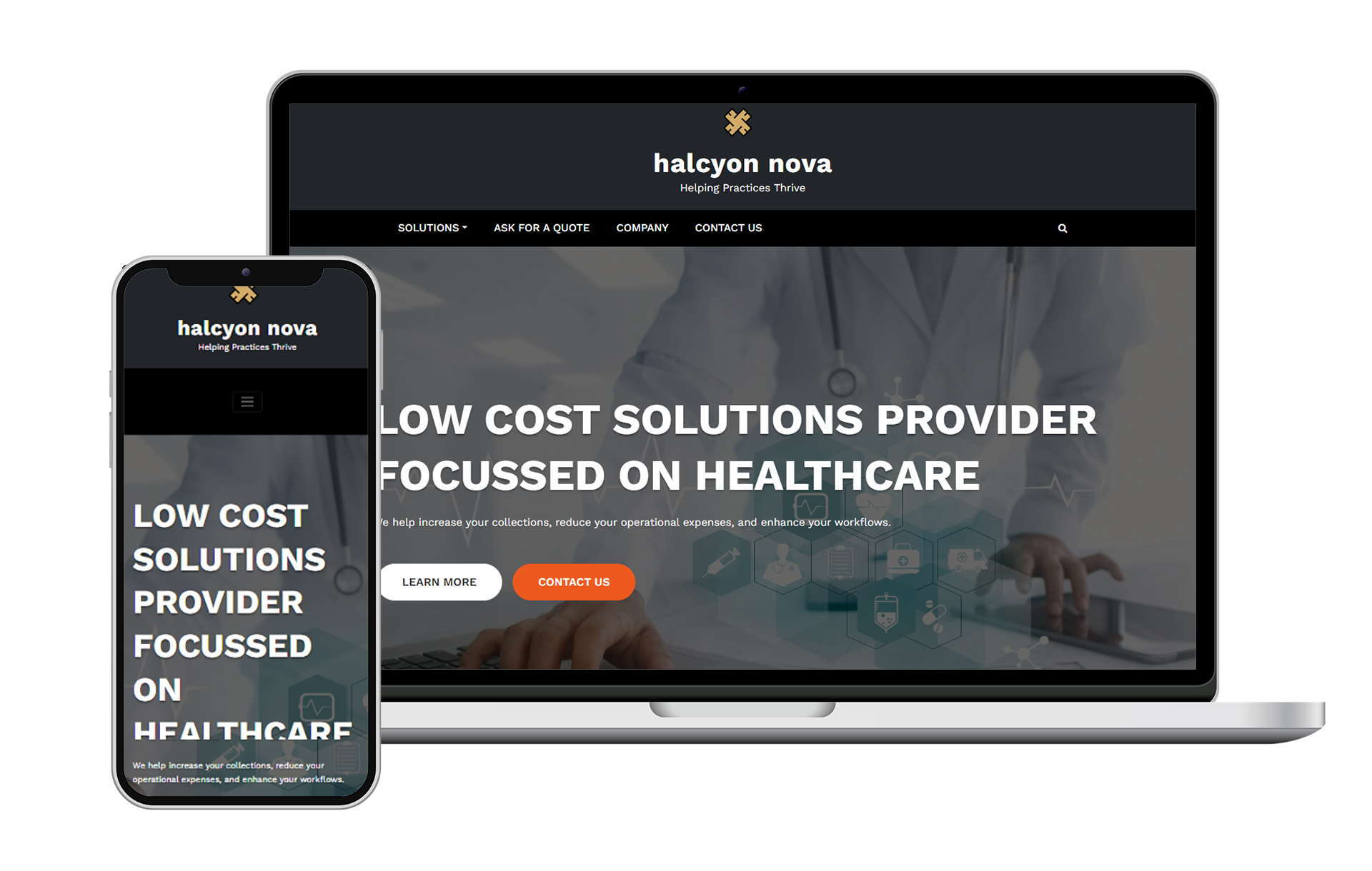 halcyonnova mobile and laptop user interface